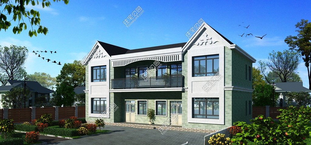 【超低价图纸】兄弟双拼两层乡村自建房大户型图纸设计 - 户型详情